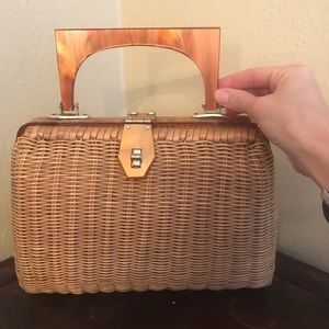 Fabulous vintage 50’s wicker handbag
